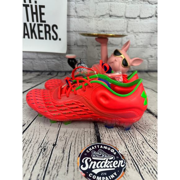 Under Armour Magnetico Elite 3 FG Pro Soccer Cleats Womens 9.5 Red Green NEW UK7 - Picture 3 of 8